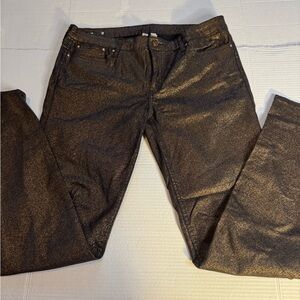 Women's Black Shimmering Festive Straight Leg Pants